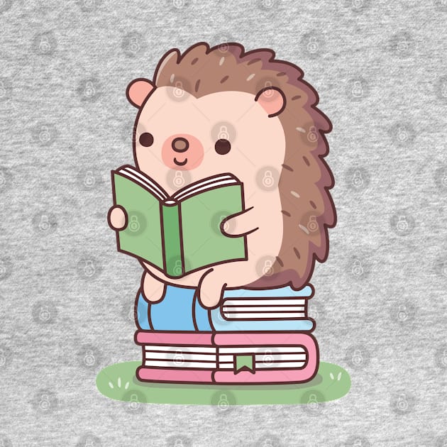 Cute Hedgehog Reading A Book by rustydoodle